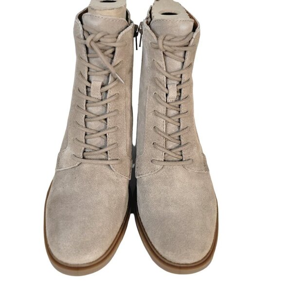 New - LUCKY BRAND Suede Lace Up Lug Sole Booties Tan | Size 9.5 - Picture 4 of 12